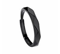 Bague ajustable en argent sterling italien 925 pour amoureux Ensemble noir et bague pour hommes et femmes Une bague d'amour simple et luxueuse pour les amoureux Anneaux Choses Bijoux (BK2, A)