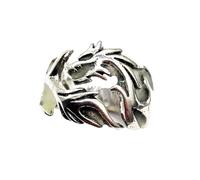 Bague Ajustable Homme Dragon Lumineux Rétro Alliage Ambiance Halloween | Style Punk Créatif, Finition Polie Anti-rouille, Argenté, Présent Anniversaire et Chaussette Couleur Aléatoire