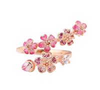 Bague Ajustable Ouverte Pour Femme Fleur Métallique À Ouverture Ajustable