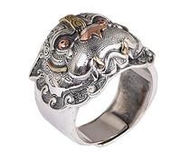 Bague ajustable pour femme, en argent sterling S925, texture Pixiu rétro, style chinois, ajustable, ouverte, pour articulation du doigt, bague d'orteil, bijoux pour femme, M?D