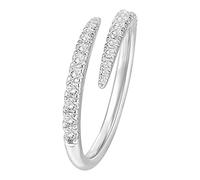 Bague Ajustable Une bagues de mariage strass réglable taille cadeau bague alliage femmes bijoux bagues (Silver, One Size)