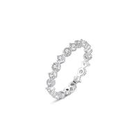 Bague Alliance Femme Argent, Alliance Mariage pour Femme Argent Sterling 925 Réglage Complet des Canaux Zircone Cubique Forme Ronde Taille 54