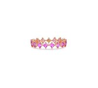 Bague Alliance Femme Bague Infini Rose Gold 14 Carats Au585 Carré avec Saphir Rose Coloré de 1,4 CT Taille Solide Non Plaqué Élégant pour Tante Mariage Bijoux