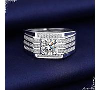 Bague Alliance Homme Bague Cercle en Argent Or Blanc 9 Carats Moissanite avec Des Pierres Précieuses Brillantes Taille Sœur pour Tante Noël Bijoux