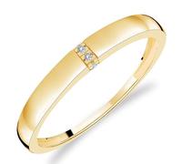 Bague Alliance pour Femme en Or Jaune 375/1000 sertie 4 Diamants blancs