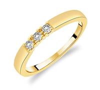 Bague Alliance Trilogie pour Femme en Or Jaune 375/1000 sertie Diamants blancs