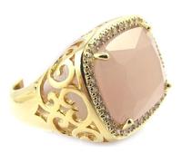 Bague - ALTESSE - Sissi - Plaqué or - Quartz rose - Zirconias 52