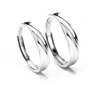Bague Amitié Bague Argent 925 Femme Grande Taille Argent Sterling Groupe Réglable Mise à Niveau 3.0 pour Couple Femme Lesbienne Graduation Bijoux