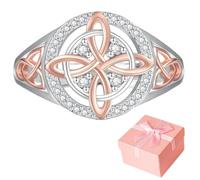 Bague Amulette Nœud de Retour de Sorcière Faite Main, Bague Nœud de Sorcière, Incrustée de Zirconium Cubique, Protection des Êtres Être Amoureux, Bijou Vintage