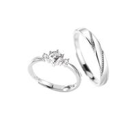 Bague Anneau Brillant Bijoux Argent 925 Argent Sterling Ruban de Möbius Réglable Populaire pour Couple Femme Sœur Anniversaire