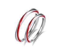 Bague Anneau Femme Bague Argent 925 Femme Alliance Rouge Argent Sterling Ruban de Möbius Réglable Populaire pour Couple Tante Fiançailles Bijoux