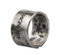 Bague Année du Tigre en Argent Sterling 925 - Bague 'Le Monde est une Jungle' pour Hommes, Bague Ouverte Ajustable Unique, Bague Statement pour Style Streetwear Décontracté(Silver,11-12)