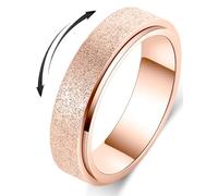 Bague anti-anxiété en acier inoxydable titane pour homme et femme, taille 6-12, largeur 6 mm, 5 couleurs : or rose, arc-en-ciel, argent, noir, bleu, 10, Métal, Aucune pierre précieuse