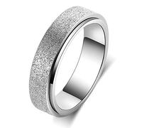 Bague anti-anxiété en acier inoxydable titane pour homme et femme, taille 6-12, largeur 6 mm, 5 couleurs : or rose, arc-en-ciel, argent, noir, bleu, 12, Métal, Aucune pierre précieuse