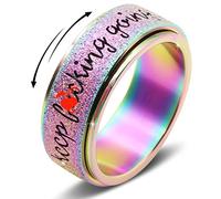 Bague anti-anxiété en acier inoxydable titane pour homme et femme, taille 6-12, largeur 6 mm, 5 couleurs : or rose, arc-en-ciel, argent, noir, bleu, 10, Métal, Aucune pierre précieuse