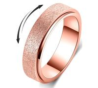 Bague anti-anxiété en acier inoxydable titane pour homme et femme, taille 6-12, largeur 6 mm, 5 couleurs : or rose, arc-en-ciel, argent, noir, bleu, 8, Métal, Aucune pierre précieuse