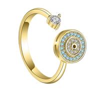 Bague anti-mauvais œil - Cuivre, bague réglable avec œil du diable de calibre 17, sertie de strass, , articles pour les doigts rotatifs pour le , les fêtes, le jour,