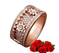 Bague Anti Stress Femme Acier Inoxydable, Bague Spinner Bague D'anxiété Rotative, Anneau Tournant Bague Fidget avec Boîte à Bagues, Soulagement du Stress