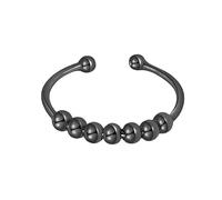 Bague Anti Stress Femme,Anxiété En Acier Inoxydable,Bague Anti Stress Enfant,Polyvalent Antistress,Ajustable Bouger Bague Anxiété Rotative,Idéal Pour Soulager Les Crises De Panique Et L'Anxiété (Noir)