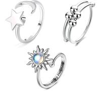 Bague Anti Stress Femme - Marque - 3 Pcs - Rotative - Réglable - Accessoire de mode