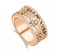 Bague Anti stress Femme Rotative, Bague Acier Inoxydable Rose Gold, Bague d Anxiete Anneau Engrenage Rotatif Filles Fiançaille Mariage Anniversaire Noël Fête Bijoux avec Coffret Cadeau