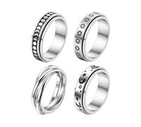 Bague anti-stress rotative Bijoux Élégants en Acier Titane Relaxants
