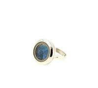 Bague Apatite bleu neon brut