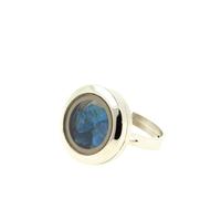 Bague Apatite bleu neon brut