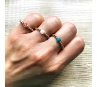 Bague apatite bleue plaqué or sara