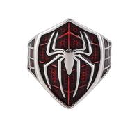 Bague araignée et toile époxy rouge en argent sterling 925 rouge pour homme femme ouverte réglable