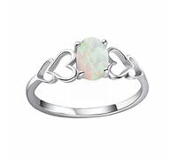 Bague Argent 925 Femme L'opale blanche ovale créée sonne les bijoux de gemme d'argent 925 pour des femmes