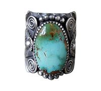 Bague Argent 925 Femme Mode acier inoxydable Turquoise bague Couple bijoux anniversaire proposition mariée bagues de fiançailles