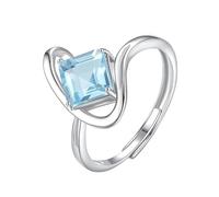 Bague Argent 925 Femme Reglablebague Solitaire En Topaze Naturelle Taille Coussin Pour Femme Bijou Ajustable Idéal Pour Des Fiançailles Ou Un Mariage Idéal Comme Cadeau