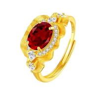 Bague Argent 925 Femme Reglablebague Solitaire Ovale En Véritable Pierre Précieuse Naturelle Pour Femme Plaquée Or 14 Carats Alliance Réglable Cadeau D'Anniversaire Ou De Saint-Valentin Avec Bo