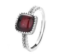 Bague Argent 925 Femme Reglablebague Vintage En Argent Et Agate Rouge Ambre Pour Femme Ajustable Anneau Torsadé En Blé Pierre Précieuse Naturelle Carrée Bijou Fait Main Avec Coffret Cadeau