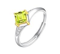 Bague Argent 925 Femmebague Solitaire En Topaze Citrine Et Rubis Véritables Pour Fiançailles Promesse Alliance Réglable Anniversaire Mariage Bijoux En Pierres Précieuses Cadeau Péridot