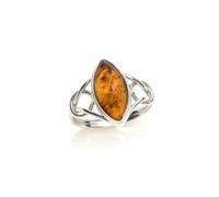 Bague argent ambre - taille 56 mm