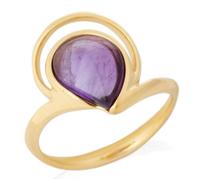 Bague Argent artisanale 'Meghan' améthyste doré - LES TRESORS DE LILY - R5564 - Femme - 15x13 mm 56