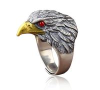Bague Argent Homme, Viking Eagles Bague Ajustable Reglable Ouverte, Bague Taille Ouverte,Une Bague Vikings Pouce Anneau Bagues Reglables Orteil Bijoux Simple Vintage pour Homme Ado
