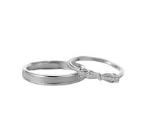 Bague Argent Index, Bague pour Homme en Argent 925 Nœud Papillon Couple avec Rond Oxyde de Zirconium Ajustable