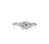 Bague Argent Massif Femme, Une Bague de Mariage Argent Zircon Simple en Forme de Larme Taille 56.5