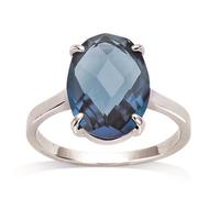 Bague Argent 'Sissi' LES TRESORS DE LILY - 13x10 mm London Blue - Oxyde de zirconium 4