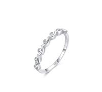 Bague Argent, Une Bague de Fiançailles Vague avec Zircon Argent 925 Taille 59 Cadeau Anniversaire Original