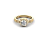 Bague astrologique réglable en plaqué or 5,55 carats avec diamant américain naturel blanc zircon blanc pour homme et femme - B0CKBW431