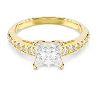 Bague Attract, Taille carré, Pavé, Blanche, Doré à l’or 18 carats (750/1000) 55
