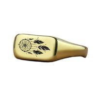 Bague attrape-rêves rectangulaire | Argent sterling 925 plaqué or | Bijou cadeau, chevalière style vintage, bijou hypoallergénique fait main | LK_PDR_01366_5