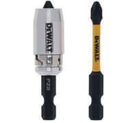 DeWalt DT70535T-QZ - Puntas Torsión de Impacto 2 x Pz2 y adaptador magnético con bloqueo Jaune/Noir 50 mm