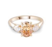 Bague avec Nom pour Femme Alliance Moissanite Jaune Or 9 Carats 4 Griffes avec Moissanite Champagne Taille Mesdames pour Sœur Nouvel An Bijoux