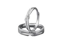 Bague avec Nom pour Femme Bague 925 Argent Argent Sterling Nœud D'Amour Réglable Populaire pour Couple Homme Sœur Saint Valentin Bijoux