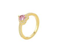 Bague avec Un Anneau Bague 49 Or 14 Carats Au585 Morganite Créée en Laboratoire Cœur Lesbienne pour Sœur Anniversaire Bijoux